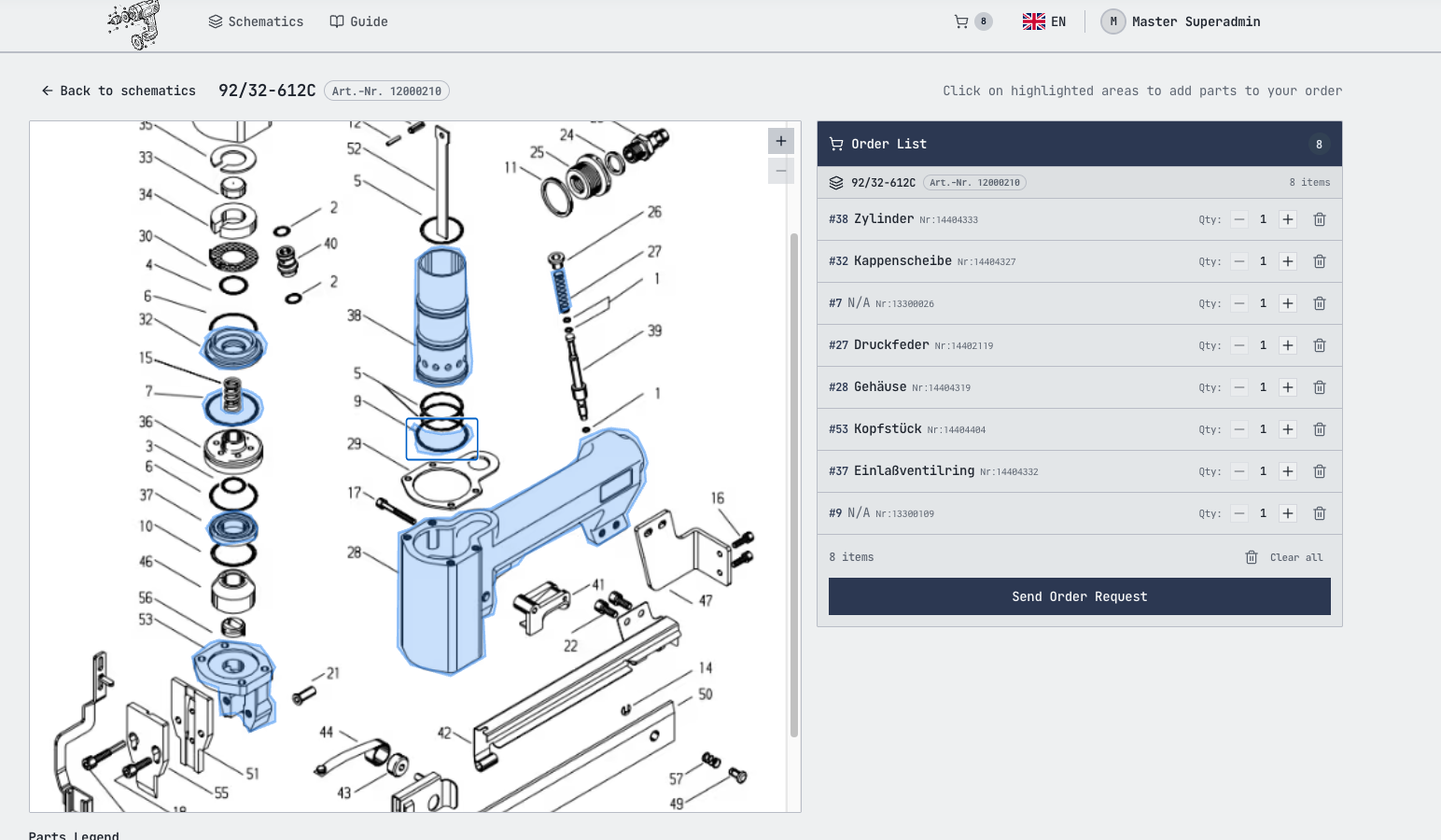 Jspace portfolio project - Parts Map